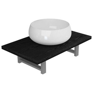 vidaXL Two Piece Bathroom Furniture Set Ceramic Black
