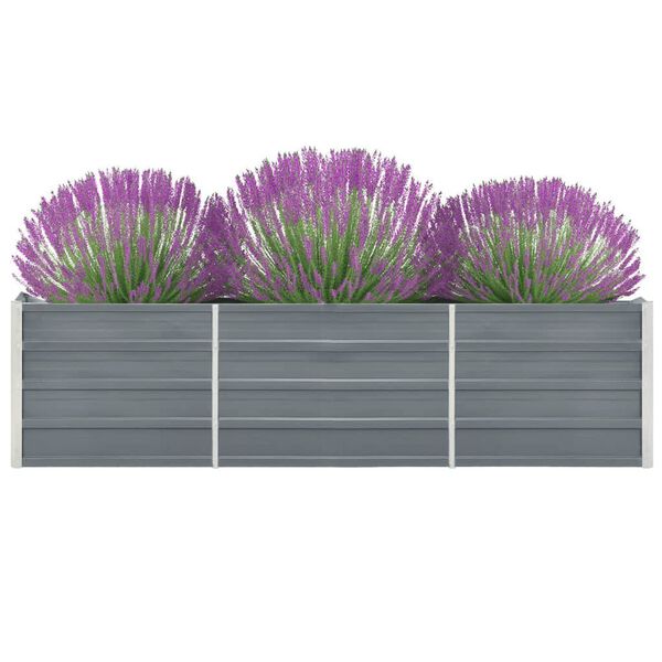 vidaXL Garden Raised Bed Galvanised Steel 240x40x45 cm Grey