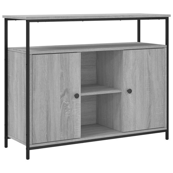 vidaXL Sideboard Grey Sonoma 100x35x80 cm Engineered Wood