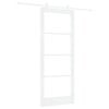 vidaXL Sliding Door ORKDAL White 83 x 202 cm Solid Pine Wood and Glass