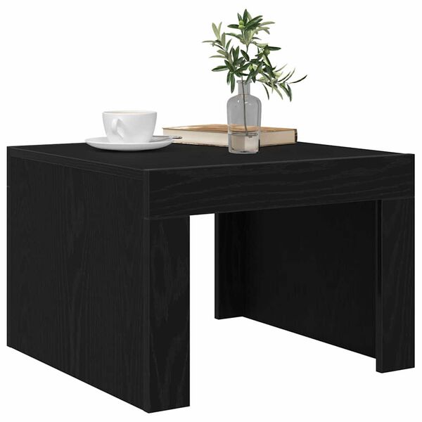 vidaXL Coffee Table Black Oak 50 x 50 x 35 cm Engineered Wood