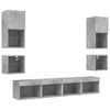 vidaXL 8 Piece TV Wall Units with LED Concrete Grey Engineered Wood