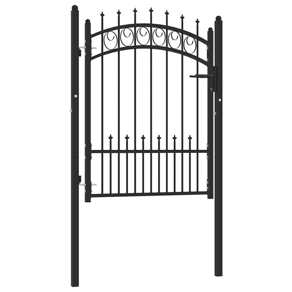 vidaXL Fence Gate Emmen with Spikes Steel 104x109.5 cm Black