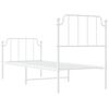 vidaXL Metal Bed Frame without Mattress with Footboard&nbsp;White 80x200cm