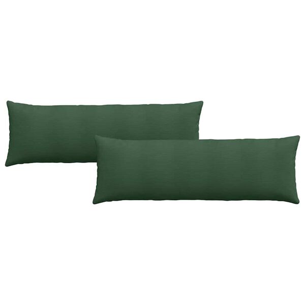 vidaXL Sofa Pillows 2 pcs Dark Green 120 x 40 cm Corduroy Fabric