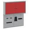 vidaXL Tool Cabinet and Pegboard Set 3 pcs Red 100 x 20 x 115 cm Steel
