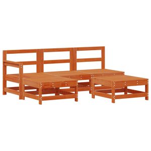 vidaXL Garden Lounge Set 5 pcs Wax Brown Solid Pine Wood