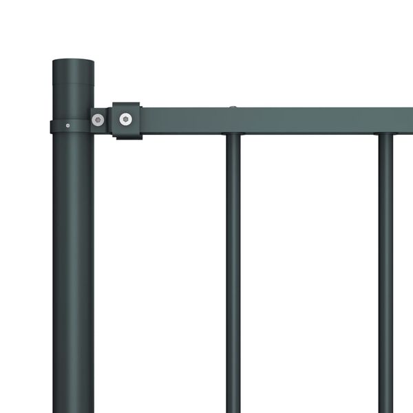 vidaXL Fence Panel with Posts Powder-coated Steel 1.81x1.25 m Anthracite