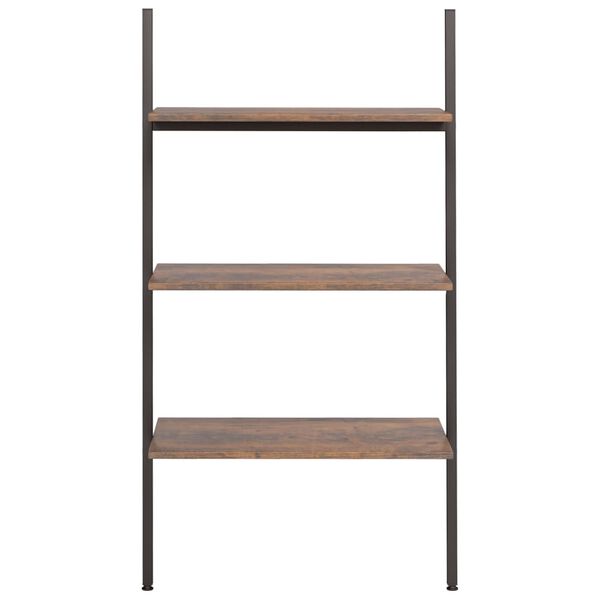vidaXL 3-Tier Leaning Shelf Dark Brown and Black 64x34x116 cm