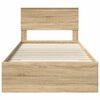 vidaXL Bed Frame with Drawer Sonoma Oak 100 x 200 cm Engineered Wood