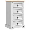 vidaXL Bedside Table Corona White 53 x 39 x 84 cm Solid Pine Wood