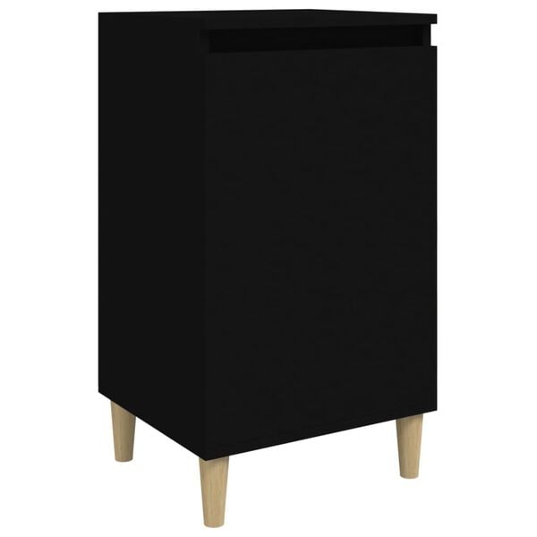 vidaXL Bedside Cabinet Black 40x35x70 cm Engineered Wood