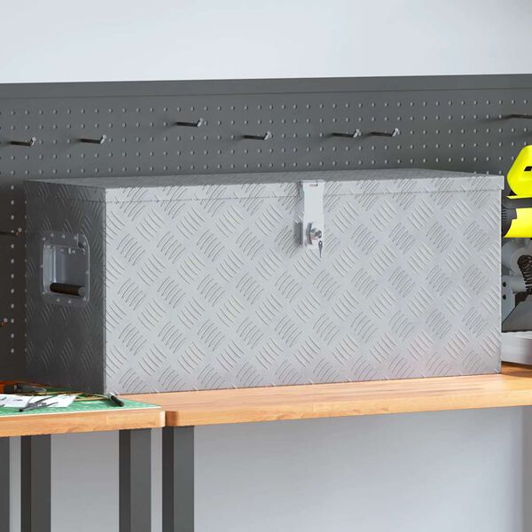 vidaXL Aluminium Box 80x30x35 cm Silver
