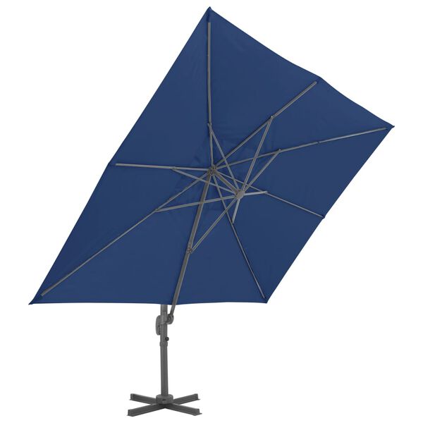 vidaXL Cantilever Garden Parasol with Aluminium Pole 4x3 m Azure Blue