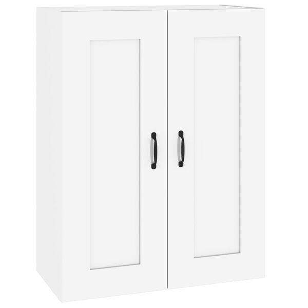 vidaXL Hanging Wall Cabinet High Gloss White 69.5x32.5x90 cm