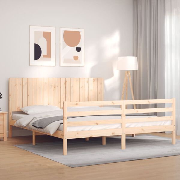 vidaXL Bed Frame without Mattress Super King Size Solid Wood