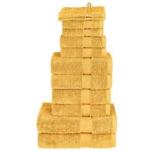 vidaXL 12 Piece Premium Towel Set SOLUND Gold 600 gsm