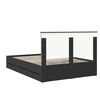vidaXL Bed Frame with Drawer Black 140 x 200 cm Engineer Wood