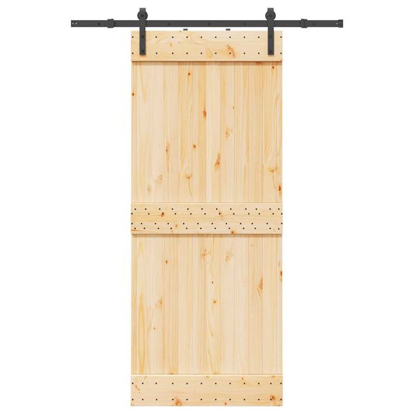 vidaXL Sliding Door with Hardware Set 85x210 cm Solid Wood Pine