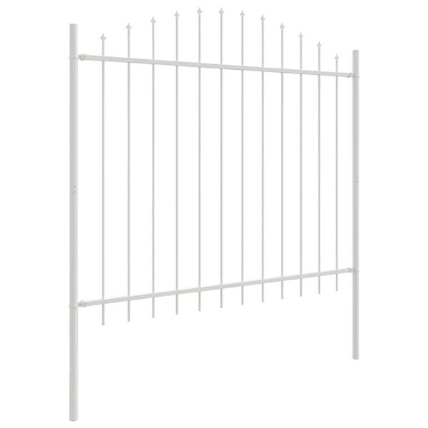 vidaXL Garden Fence 7 pcs White 170 x 190 cm Powder-Coated Steel