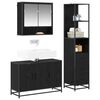 vidaXL Bathroom Furniture Set 3 pcs Black Oak Engineered Wood