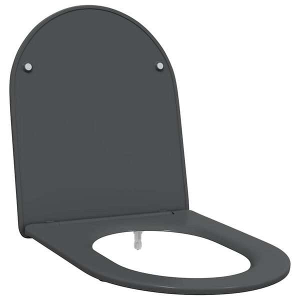 vidaXL Toilet Seat Anthracite 47 x 36 x 3.4 cm Duroplast