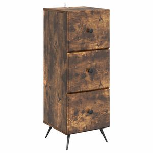 vidaXL Drawer Cabinet Smoked Oak 33 x 34.5 x 90 cm Engineered Wood