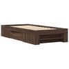 vidaXL Bed Frame without Mattress Brown Oak 90x190 cm Single Engineered Wood