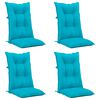 vidaXL Garden Highback Chair Cushions 4 pcs Turquoise 120x50x7 cm Fabric