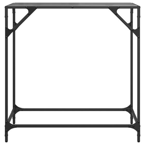 vidaXL Console Table with Black Glass Top 80x35x81 cm Steel