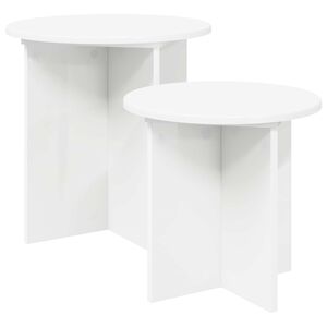 vidaXL Side Table Set 2 pcs White &Oslash; 45 x 45 cm Engineered Wood