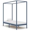 vidaXL Canopy Bed Frame without Mattress Grey Solid Wood 90x200 cm (283274+321989)