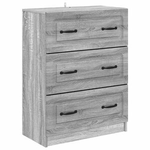 vidaXL Drawer Cabinet Grey Sonoma 66 x 34.5 x 87 cm Engineered Wood