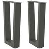 vidaXL Coffee Table Legs V-Shape 2 pcs Anthracite 38x(42-43.3) cm Steel
