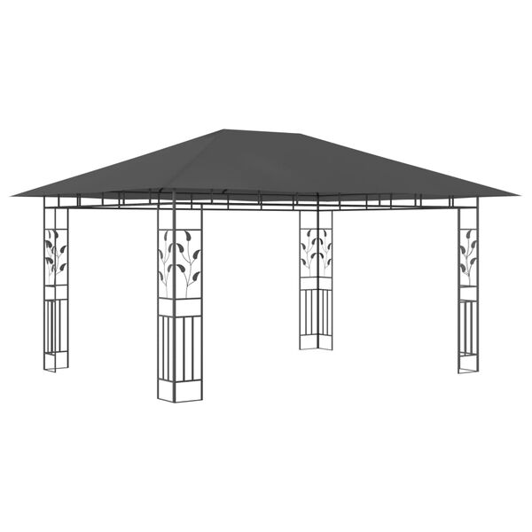 vidaXL Gazebo with Mosquito Net 4x3x2.73 m Anthracite 180 g/m²