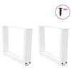 vidaXL Coffee Table Legs V-Shape 2 pcs White 50x(30-31.3) cm Steel
