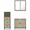 vidaXL 3 Piece Bathroom Furniture Set Sonoma Oak Engineered Wood