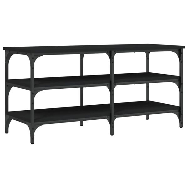 vidaXL Shoe Bench Black 100x38.5x49 cm Engineered Wood