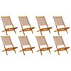 vidaXL Folding Garden Chairs 8 pcs Taupe Fabric and Solid Wood