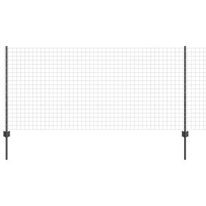 vidaXL Euro Fence with Post 10 x 1 m PVC-Coated Steel Grey Mesh