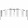vidaXL Double Gate with Lock Grey 400 x 174.5 cm Steel