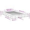 vidaXL Bed Frame without Mattress Grey Sonoma 150x200 cm King Size
