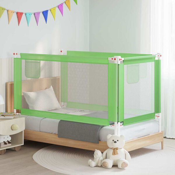 vidaXL Toddler Safety Bed Rail Green 160x25 cm Fabric