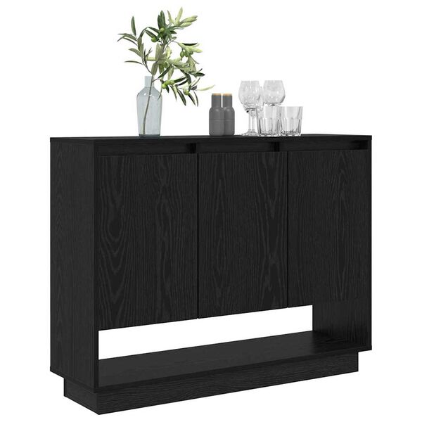 vidaXL Sideboard Black Oak 97 x 29 x 75 cm Engineered Wood