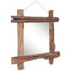 vidaXL Log Mirror Natural 70x70 cm Recycled Teak Wood