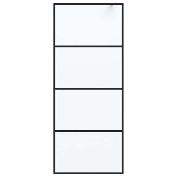 vidaXL Walk-in Shower Wall Black 80x195 cm Frosted ESG Glass