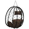 vidaXL Hanging Egg Chair Folding Coffee 91.5 x 60 x 110 cm Poly Rattan