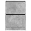 vidaXL Shoe Cabinet Concrete Grey 60x21x87.5 cm Engineered Wood