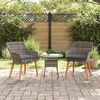 vidaXL Garden Chair 2 pcs Grey 55 x 62.5 x 82cm Poly Rattan