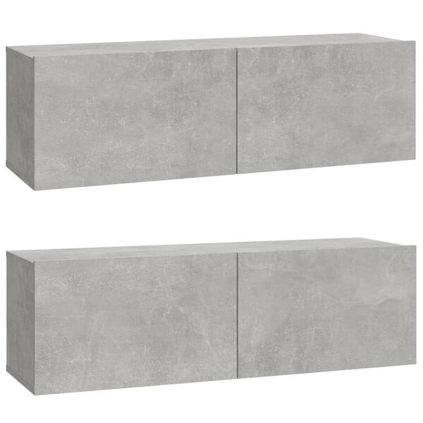 vidaXL 4 Piece TV Cabinet Set Concrete Grey Engineered Wood